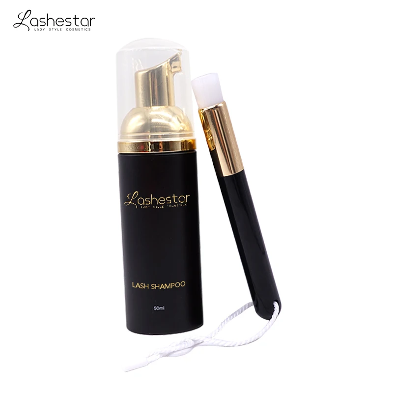 

private label lash shampoo and brush peach scent lash cleanser, Clear