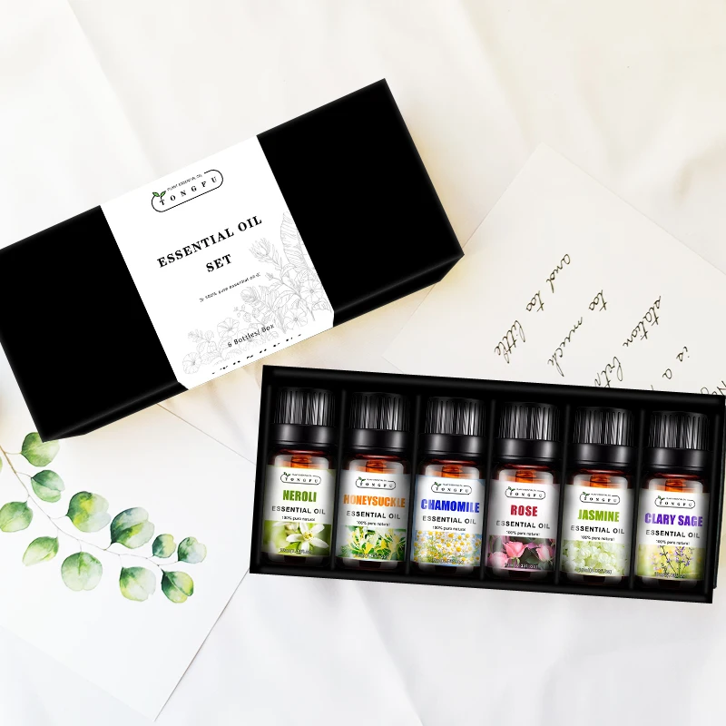 

Private Label 100% Pure Organic 6 set Grade Fragrance Massage Essential Oils gift Set