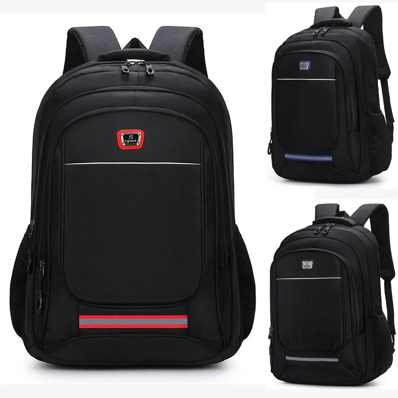 

OMASKA reflective strap school Backpacks Custom logo rucksacks large capacity black book bags for boys or men