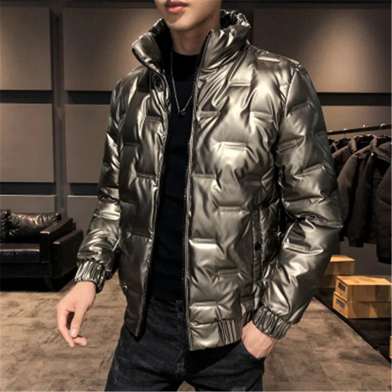 

High quality down jacket all-match glossy thickening lightweight short winter down jacket men
