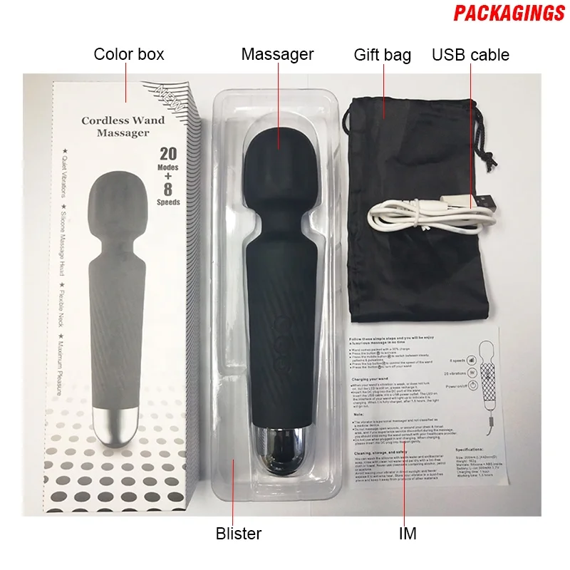 
purple color cordless rechargeable av magic vibrating massager 