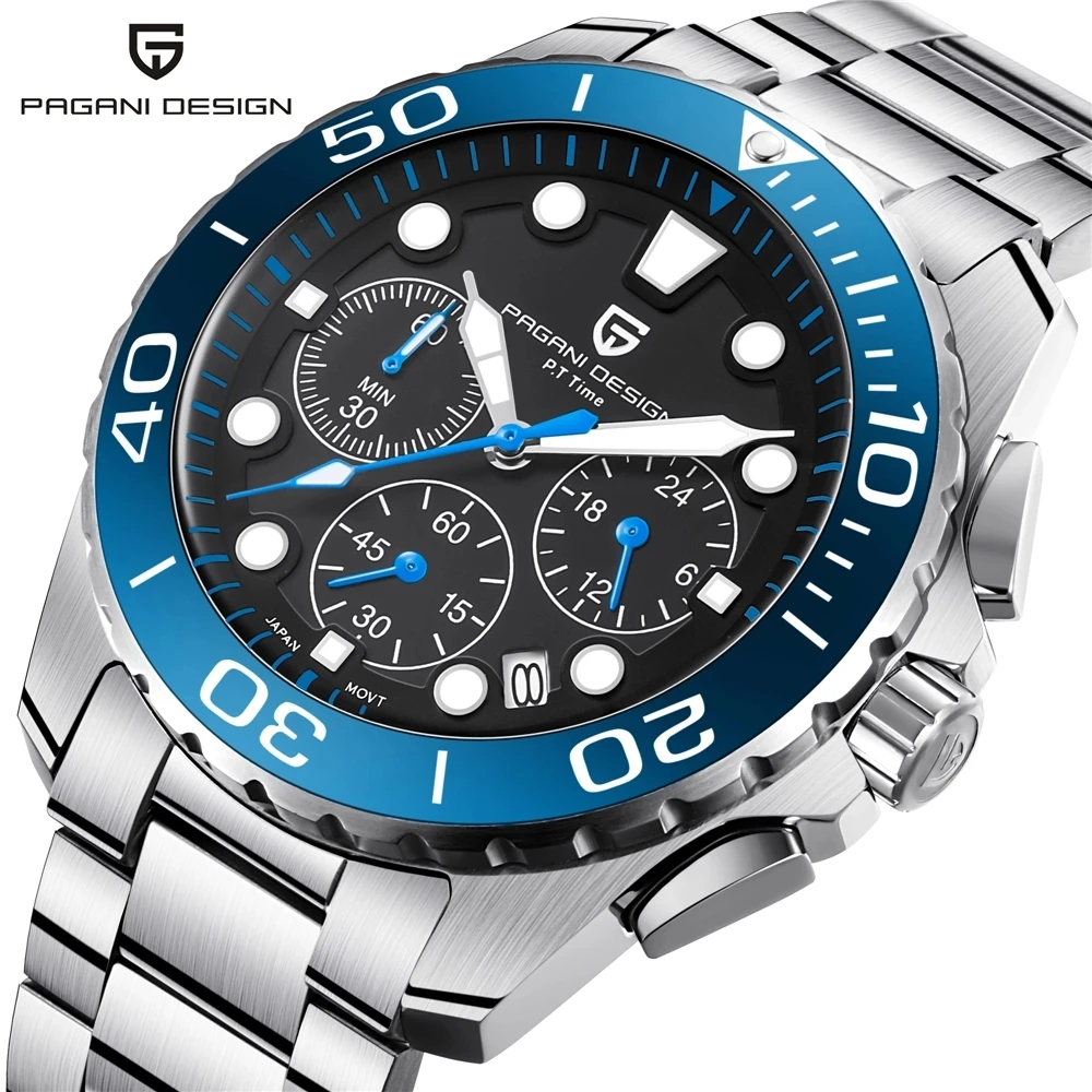 

PAGANI PD 2773 Top Luxury brand Men quartz watch stainless steel waterproof watch timing men quartz watch horloges mannen