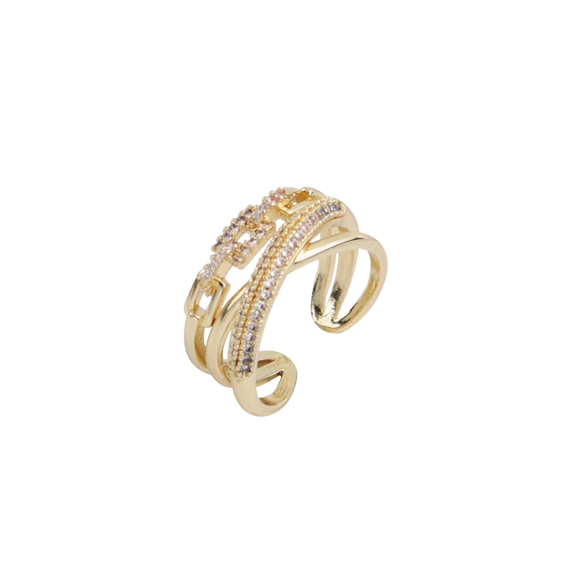 

Retro Fashion Design Diamond Geometric Open Ring Simple Personality Trend Index Finger Ring, Picture shows