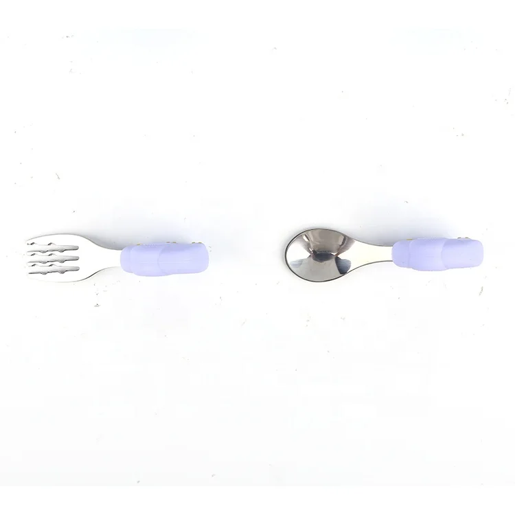 

Made In China Bpa-free Stainless Steel Food Grade Baby Silicone Spoon And Fork