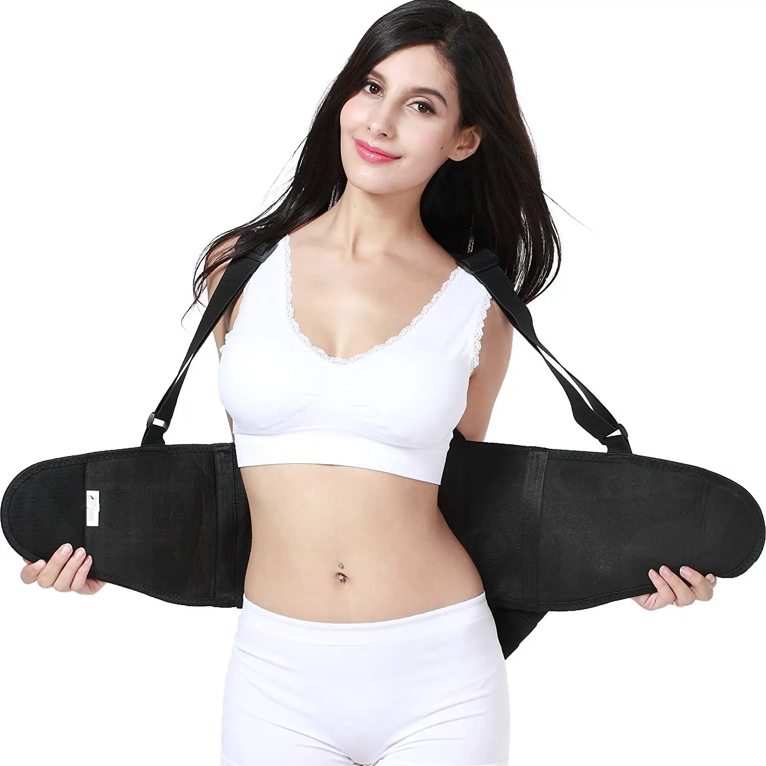 

Hot Selling Relief Back Pain Relief Scoliosis Back Pain Dual Adjustable Straps Lumbar Back Support Waist Belt, Black