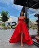 Red Blue Pink Sweetheart A Line High Low Cheap Party Prom Dress