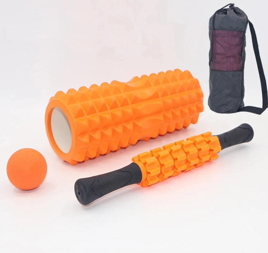 

33cm Classic Yoga Column Massage Stick Fascia Ball Set Hollow Pilates yoga foam roller set, Orange,,pink,black,blue,purple