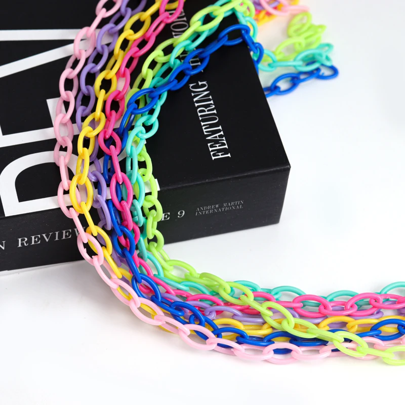 

Newest Autumn Colorful Plastic Chain For Bracelet Diy Jewelry Making Findings