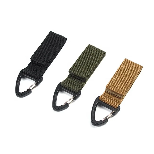 

Outdoor Carabiner Strength nylon tactical backpack key hook climbing Accessory webbing belt buckle, Black,army green,khaki