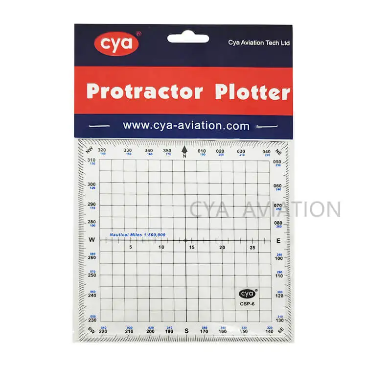 

Pilots student square protractor for Nautical Miles 1: 500,000 map Aviation Plotter with blue markings & numbers, Transparent