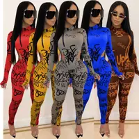 

2020 Tracksuits For Women Multi-color Two Piece Suits Pencil Long Sleeve Jogging Suit Custom