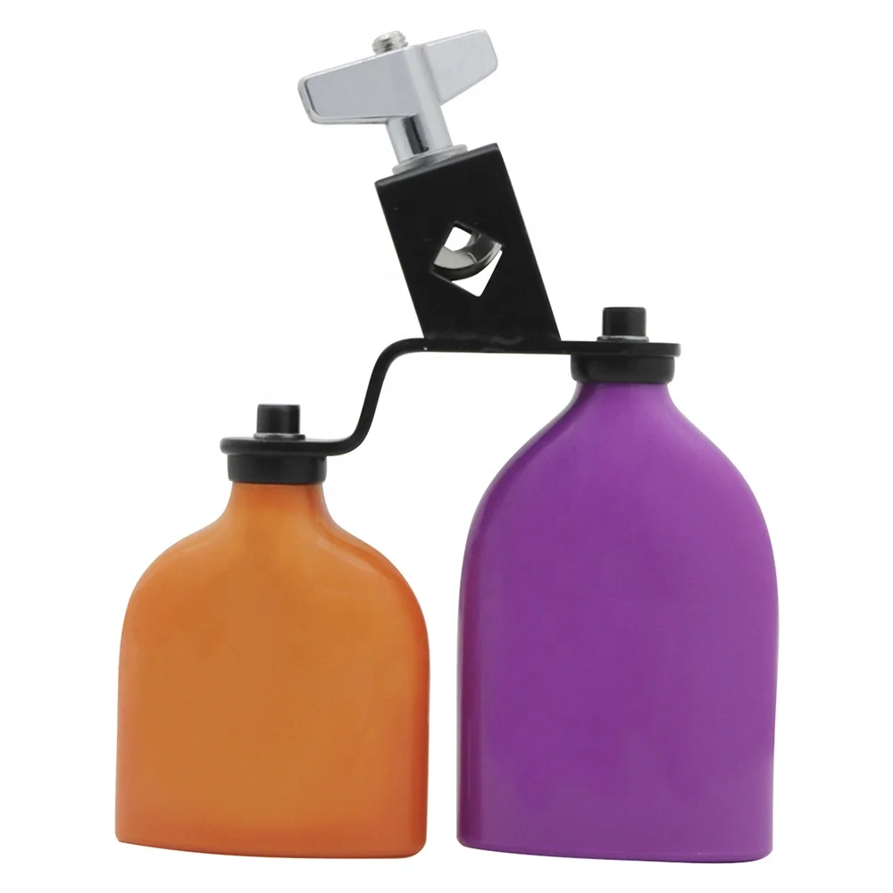 

Two-color clapper percussion music cow bell high bass wooden fish clapper environmental protection plastic drum accessories, Purple and orange