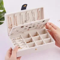 

Jewelry Box,Necklace Ring Storage Organizer Travel Synthetic Leather Jewel Cabinet Gift Case for Women