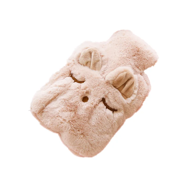 

New water injection hot water bottle winter plush portable hand warmers creative cartoon student warm water bag wholesale