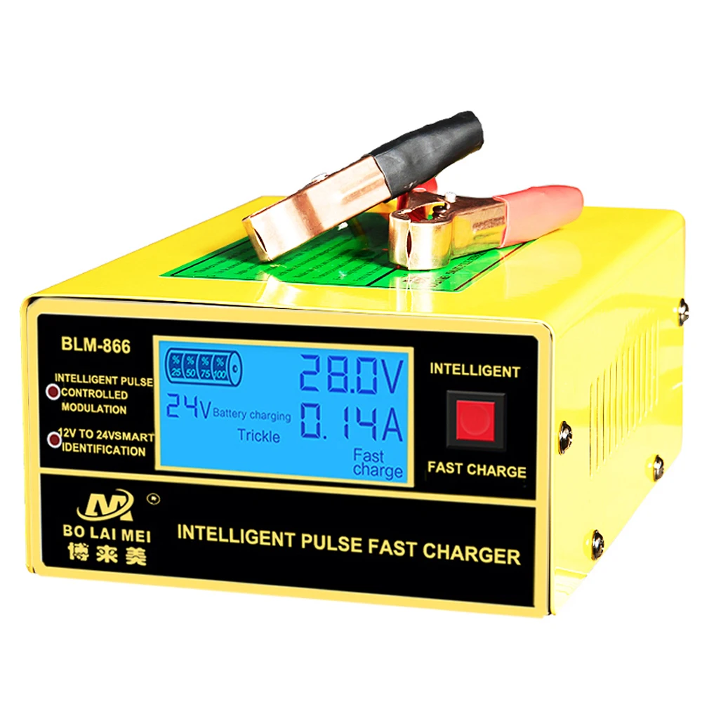 

Automatic 12 V 24 V Car Battery Charger LED Display 5-Stage Intelligent Pulse Repair Charger