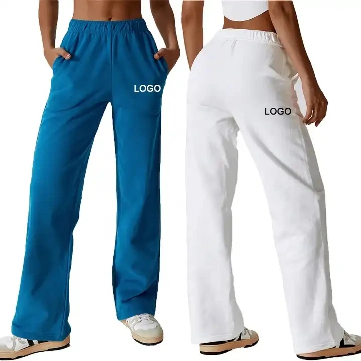 

Custom Women Casual Sporty Sweatpants Solid Color Cotton Spandex Sweat Long Pants Jogger Pant For Women