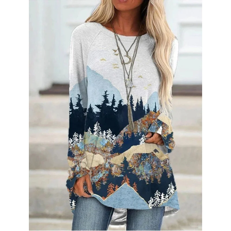 

2020 New Fashion Quick Dry Women Cotton T-shirts Round Neck Treetop t shirt dress Causal Ladies Tee O-neck Women Long tshirts, Customized color