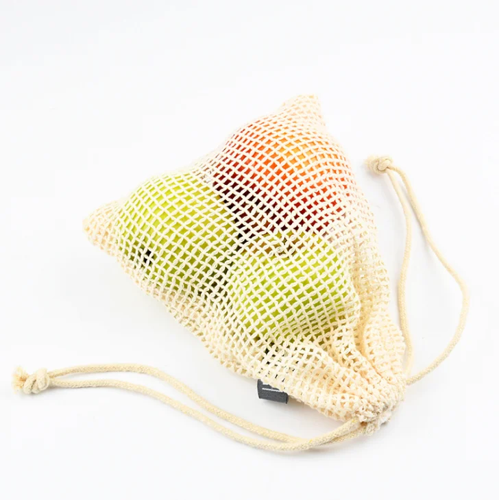 

New cotton mesh drawstring cotton bag good color shopping bag, As picture