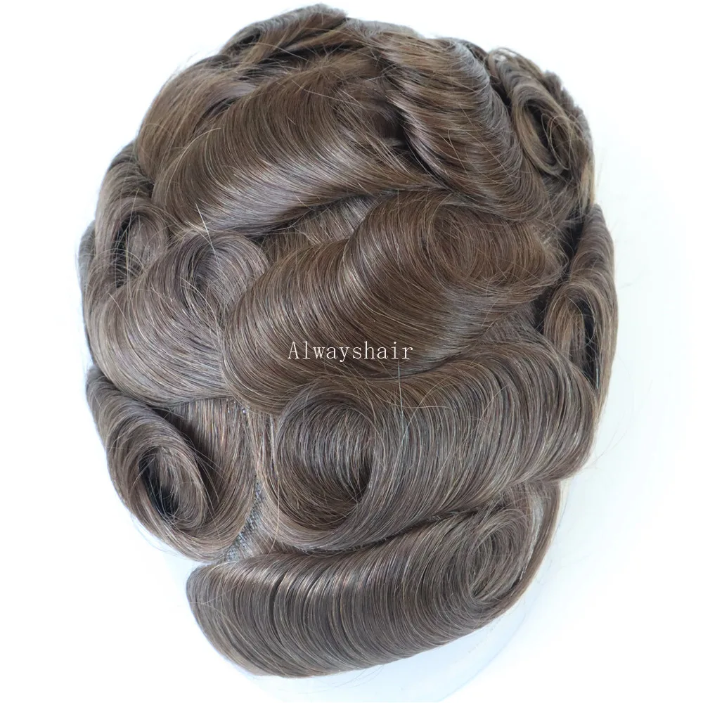 

6 Inches 8x10" Natural Hairline Swiss Lace Prosthetic Hair for Men, 63 colors available