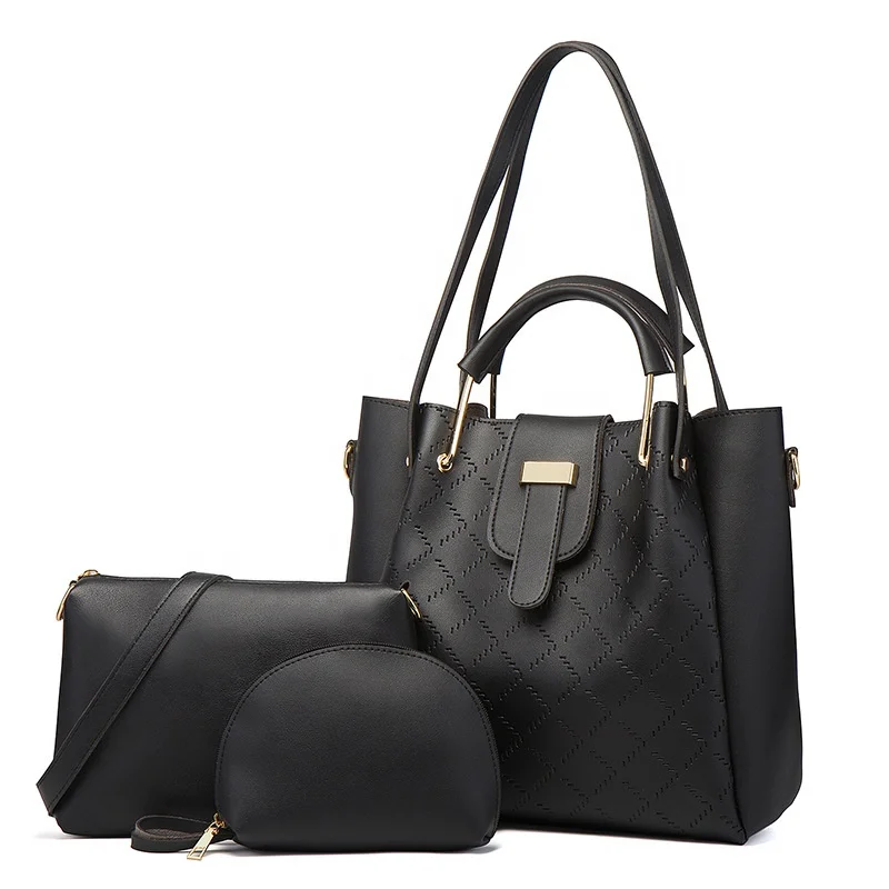 

2021 Autumn and Winter New Fashion Cross Shoulder Women Bag Mother Bag 3pcs Large Capacity Handbag Sets, 7colors as shown