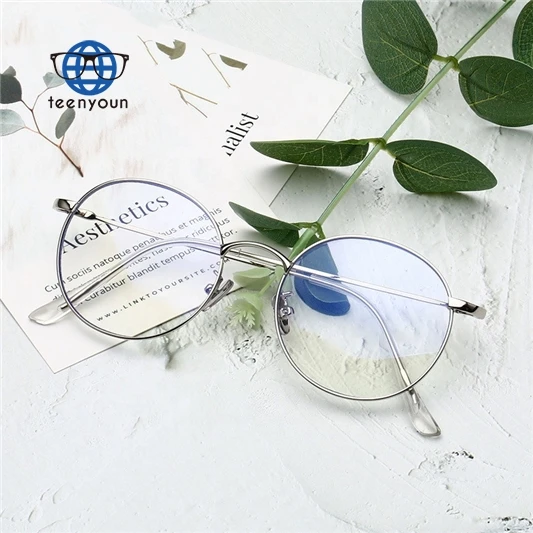 

Teenyoun Eyewear Flexible Colorful Frame Custom Myopia Lenses Prescription Eyeglasses Round Metal Eye Glasses For Young