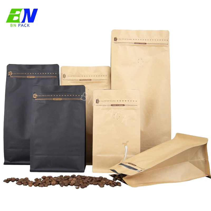 

flat bottom coffee bag with valve wholesale packaging bag