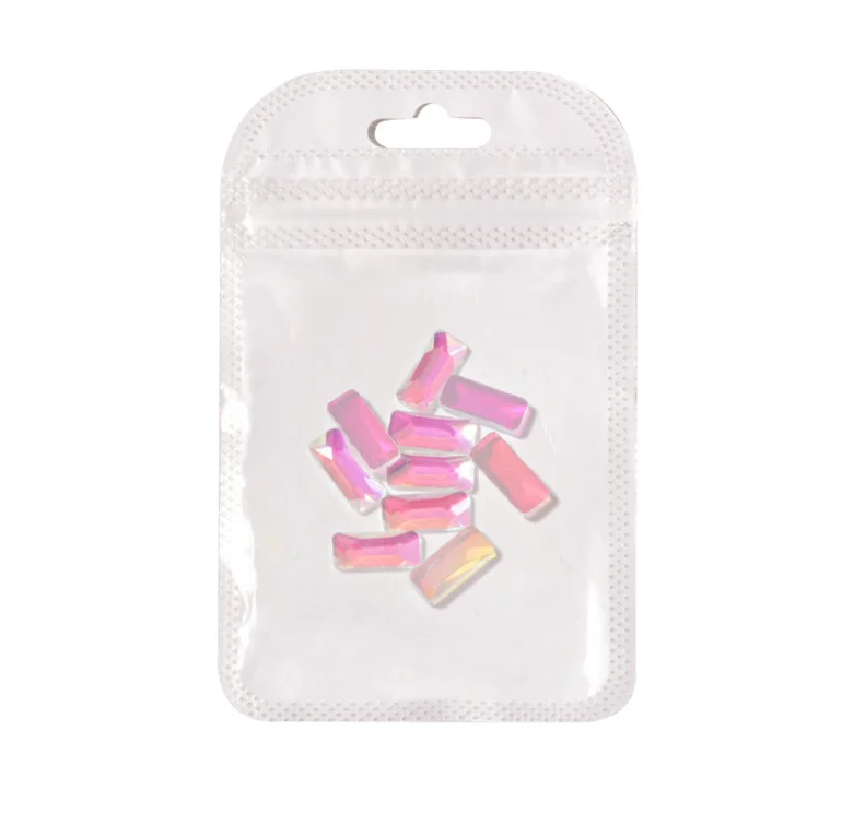 

10pcs/bag Glass Vitrail Light Color Point Back Fancy Nail Rhinestones Products Supplies 3D Nail Art Rhinestones
