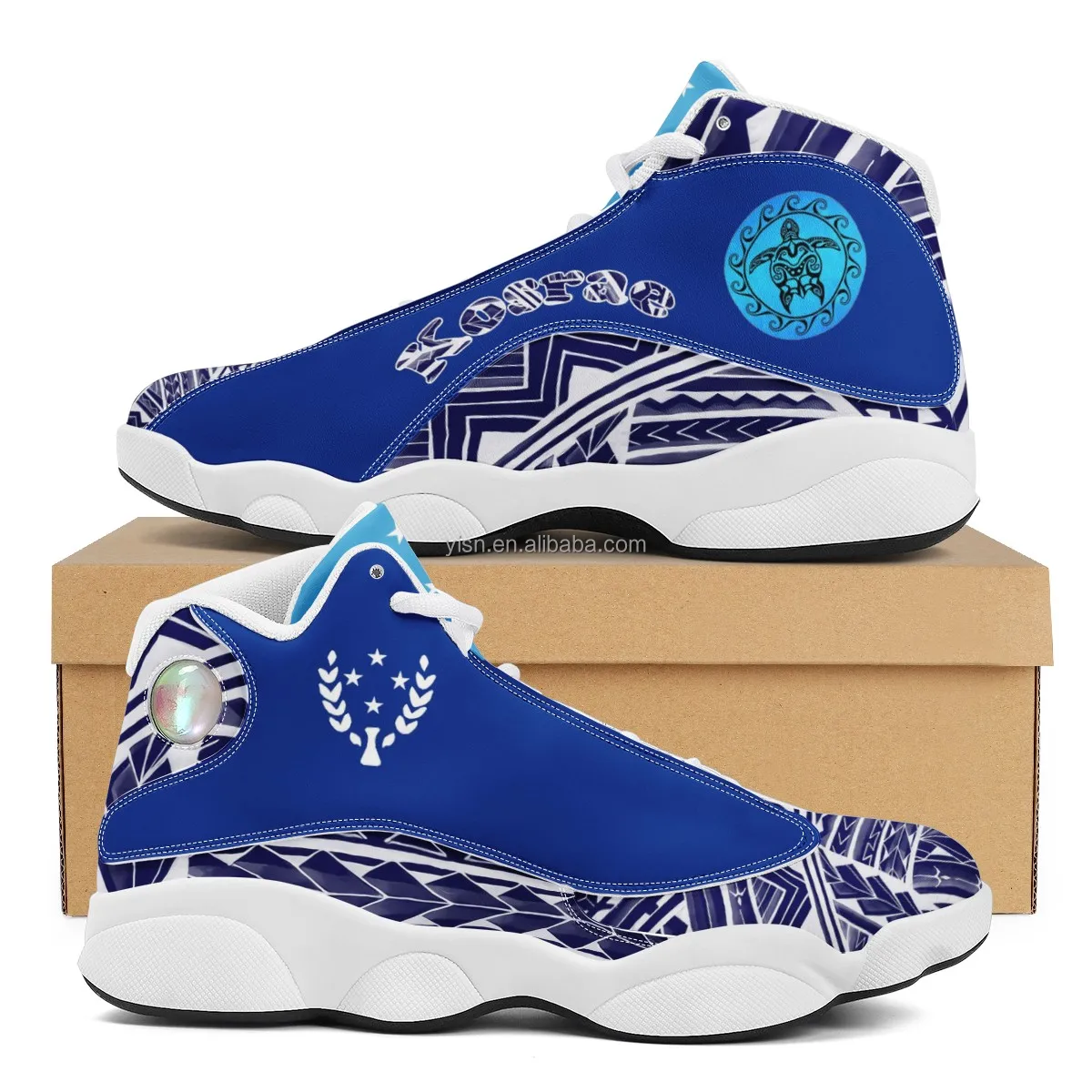 

2021 Polynesian Tribal Print Logo Design Boy Basketball Sneakers Polynesian Tribal Print Logo Design Boy for men shoses, Customized color