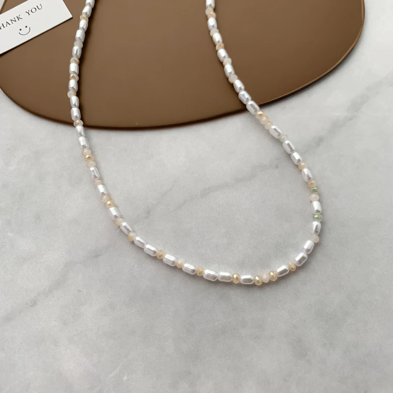 

Vershal F-18 Vintage 18k Gold Plated Delicate Pearl Beads Choker Necklace For Women