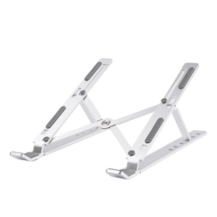 

Factory Hot Sell Computer Desktop Stand Foldable Lifting Telescopic Aluminum Alloy Portable Tablet Notebook Stand, Black, silver
