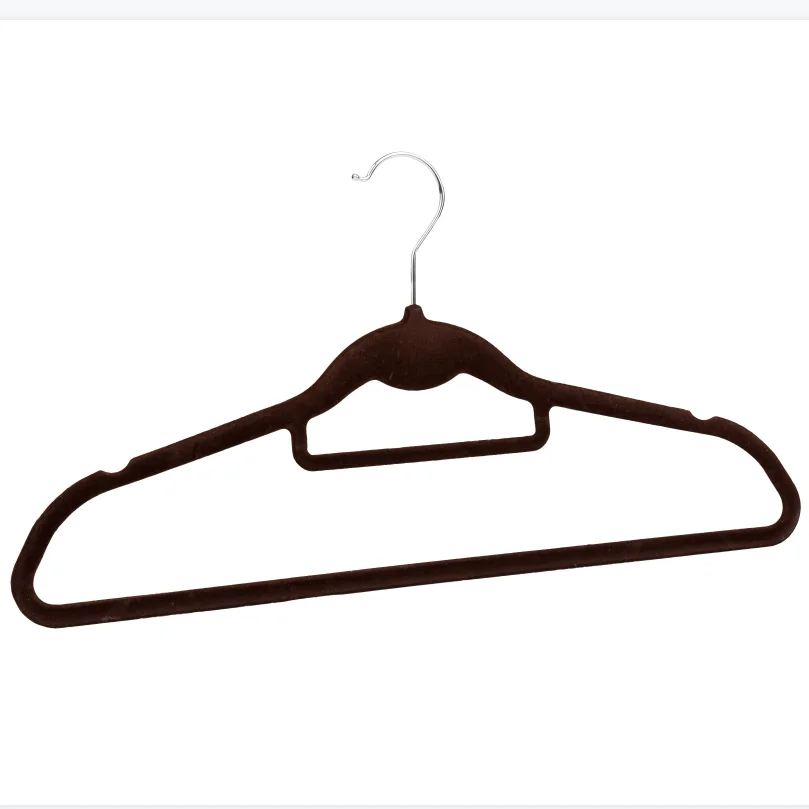 

Hot Sale 360 Degree Swivel Coat Non Slip Black Adult Clothes Suit Skirt Velvet Hangers Flocked Coat Hanger, Any color