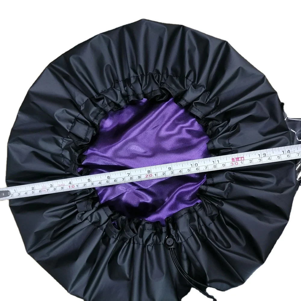 15"extra Large Satin Lined Shower Caps With Adjustable
