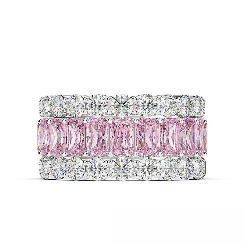 

New Arrival Created Moissanite Emerald Gemstone Ring for Women Anniversary Cocktail Party, As pic shown