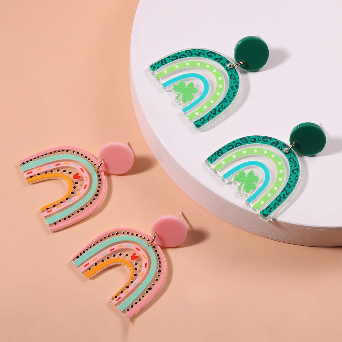 

Fashion Acrylic Resin Earrings Cute Cartoon 4 Colors Multicolored Acrylic Earrings Women Drop Dangle Earrings Jewelry Wholesale