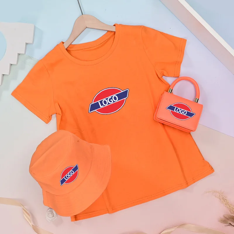 

Summer Trendy Fashion Yankee Hat Short Sleeves T Shirts Purse Handbags Matching Sports Hat for Girl's T-shirts