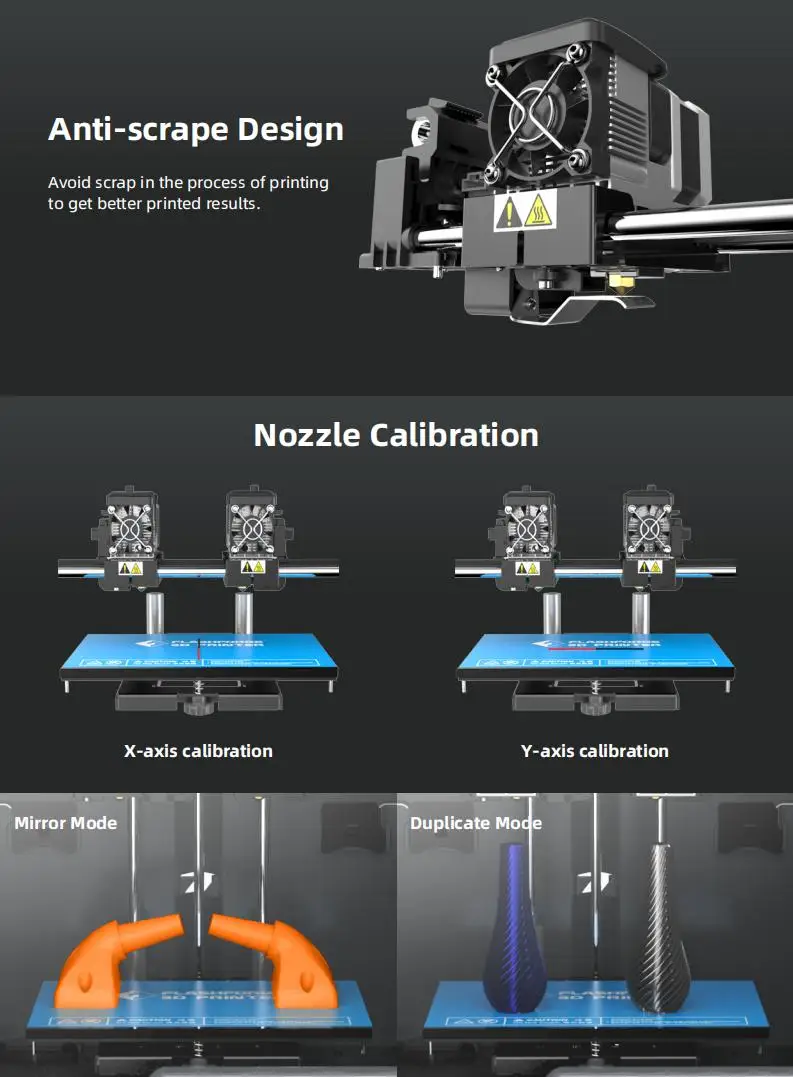 China 3d Printer Manufacturer Flashforge Creator Pro Idex 2 3d printer