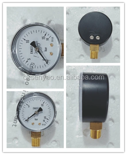 16bar single scale bottom mount pressure gauge