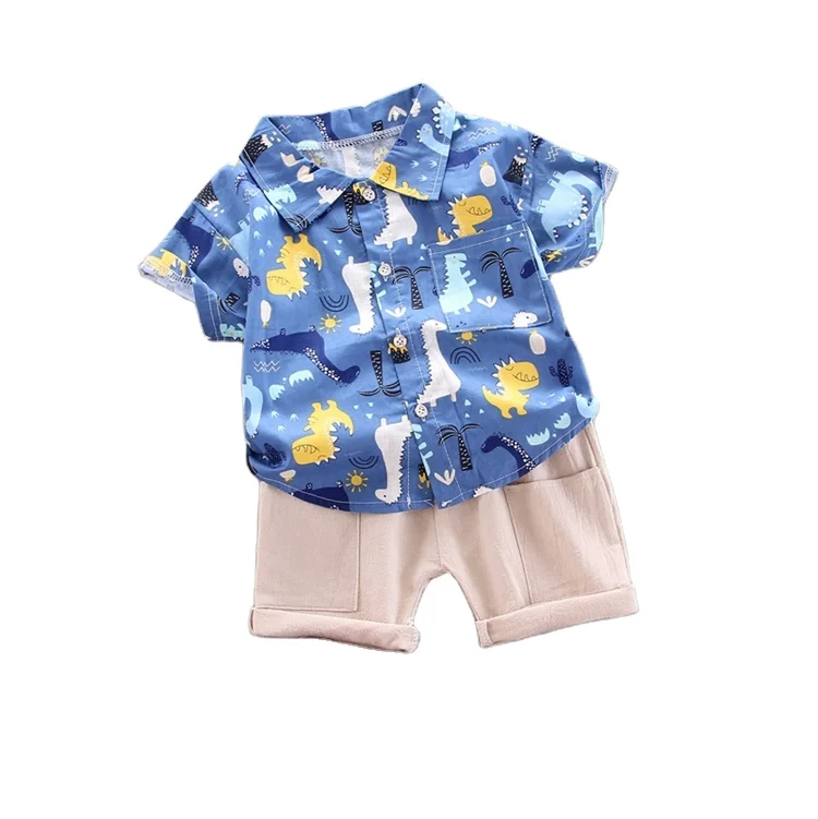 

Hot Sale Boys Clothing Cotton Kids Short Sleeve T-shirt Tops&pants Outfit 2pcs Set