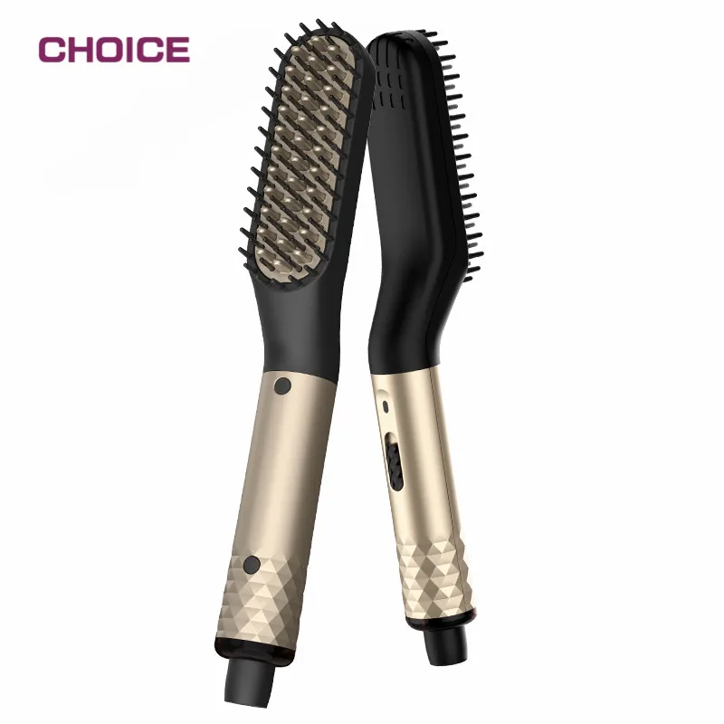 

Best Design Electric Hair Straightener Brush Fast Heated Portable Men Mini Beard Straightening Comb