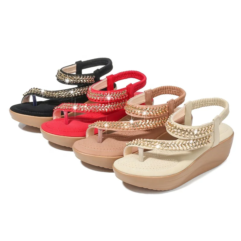 

Fashion Summer Ankle Strap Bling Women's Ladies Wedges Platform Shoes and Sandals, Apricot,red,coffee....