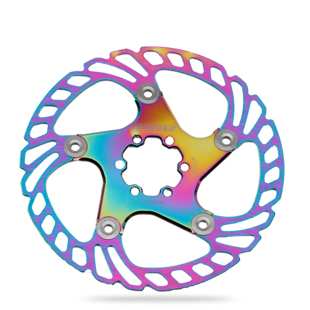 

Rainbow MTB Disc Brake Rotor Full CNC Colorful Road Bike Brake Disc 140/160/180/203mm Rainbow Rotor for Bike, Red, black, blue, gold