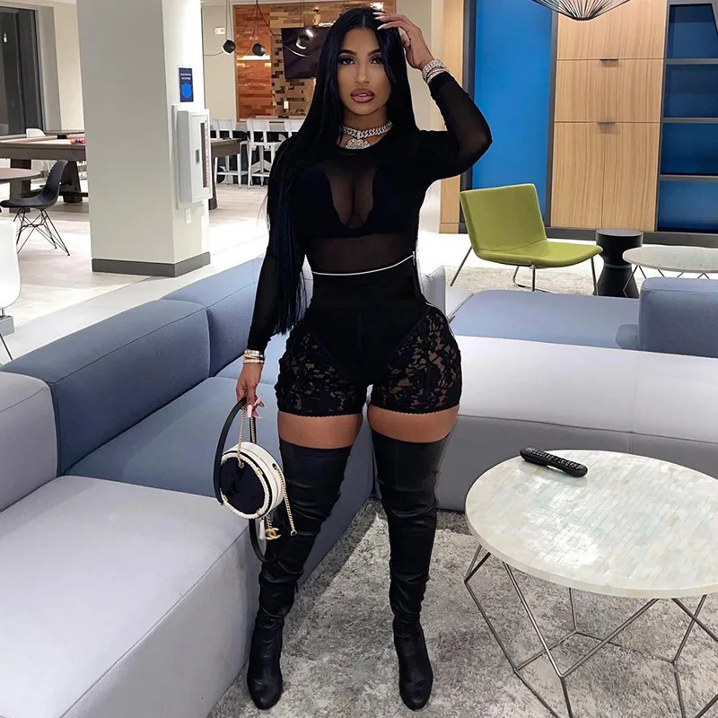 

wholesale 2021 fashion casual lace shorts for women