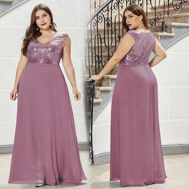 

Jancember 00962 High Quality Women Deep V Chiffon Evening Dresses For Plus Size dress Ladies