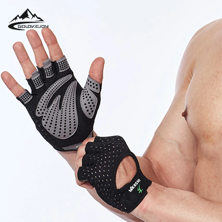 

GOLOVEJOY XG27 Spring And Summer Outdoor Cycling Sun Protection For Men And Women Half Finger Exercise Fitness Sports Gloves, Black, pink, grey