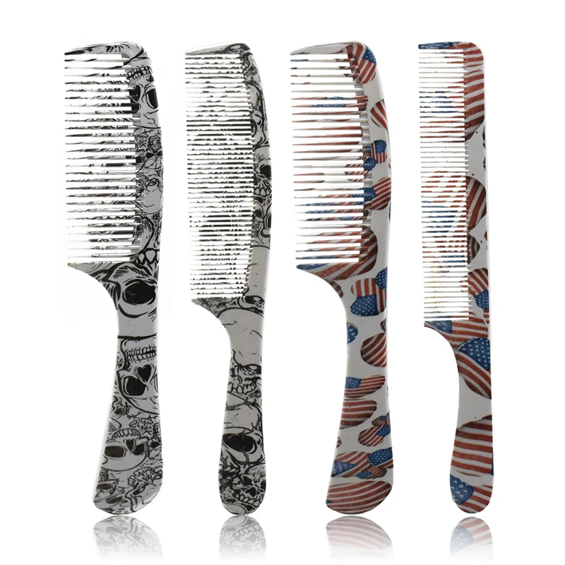 

New item Cutting Flat Comb Hair Hairdressing Barbers Salon Professional Hair Style Men Women Hair Styling Flat Combs, Space aluminum