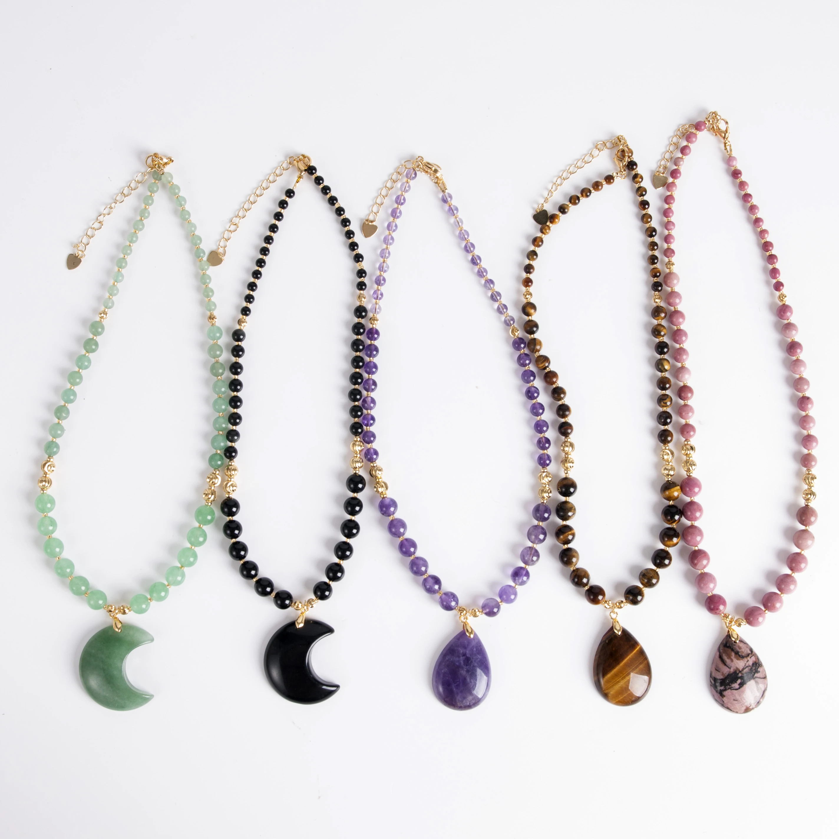 

wholesale charming necklace 4mm&6mm&8mm tiger eye&Copper plated 18K gold watermelon beads&tiger eye pendant, As picture