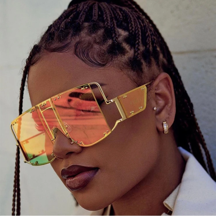 

sunglasses 2020 big square sunglasses trendy design shades one lens sunglasses special temple, As pictures show