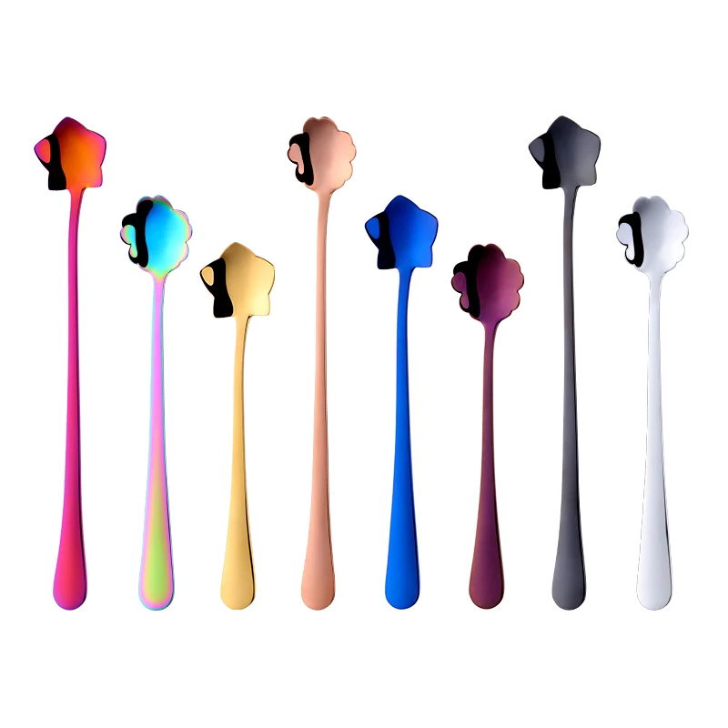 

Creative Flower Shape Eco 304 Stainless Steel Custom Logo Ice Stirring Tea Coffee Spoon