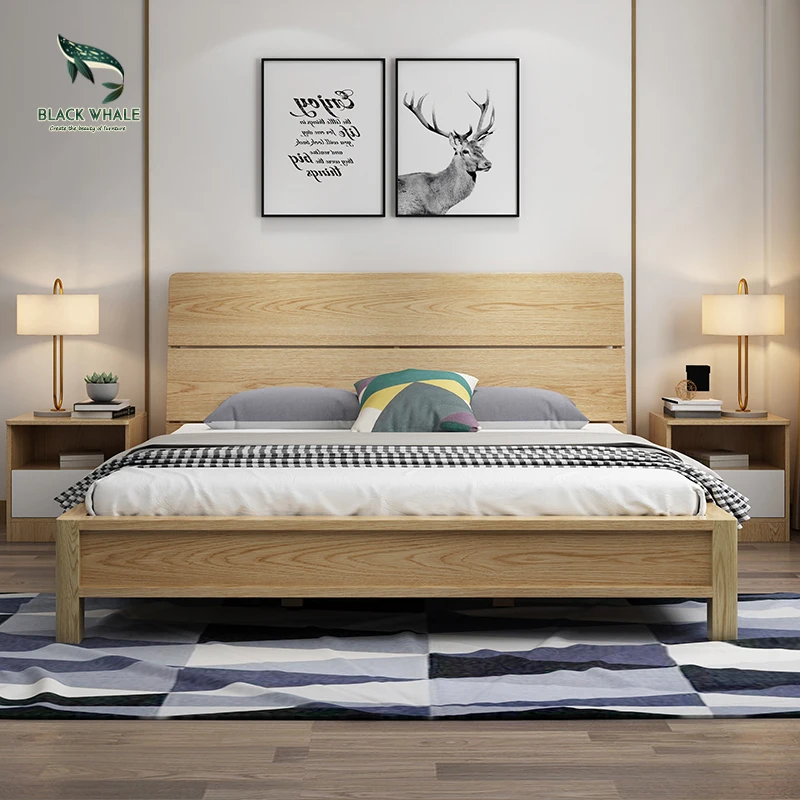 
Bed Room Furnitures Smart Lit Queen King Size Wood Double Bed Frame 