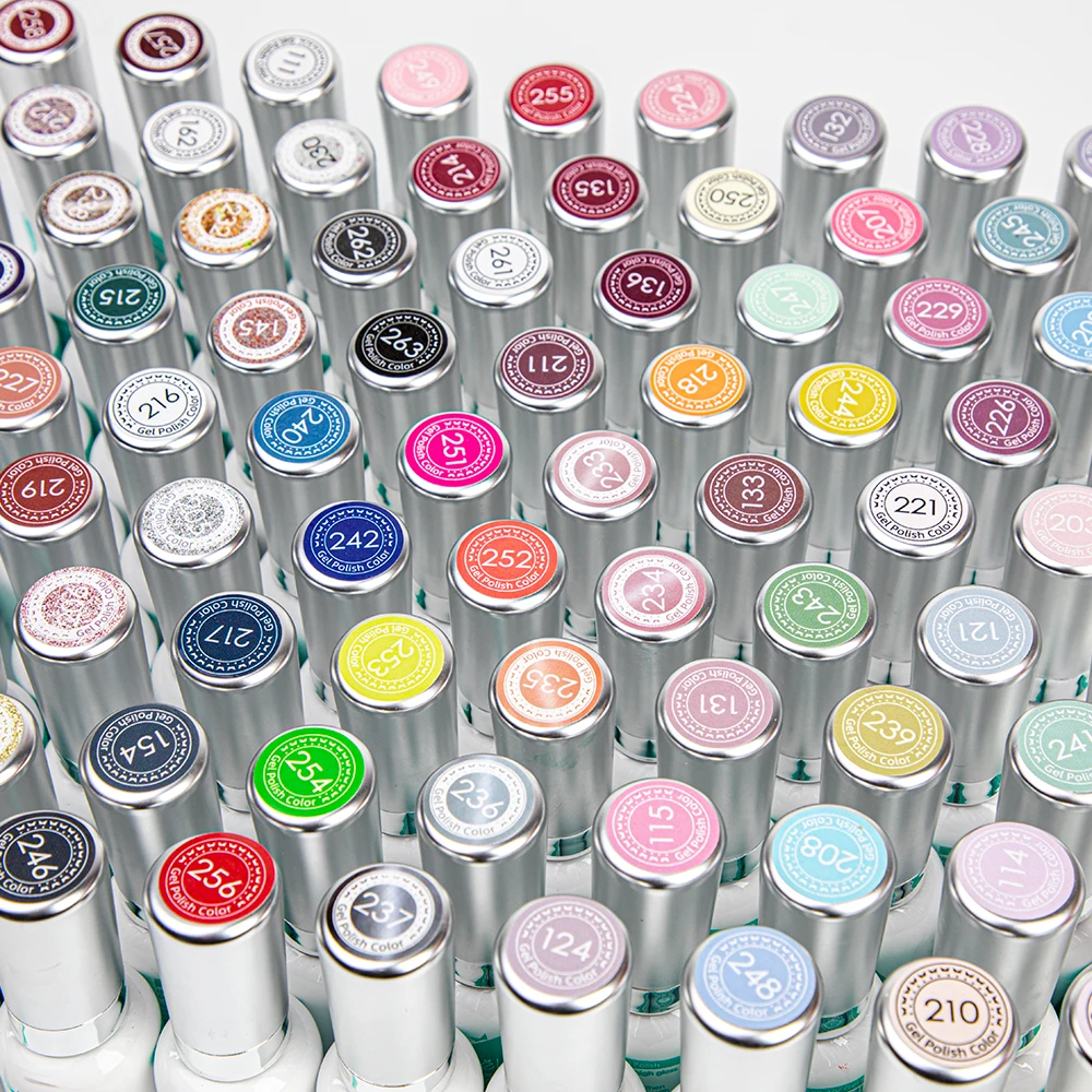 

80 Colors Nail UV Gel Polish Set for Nail Salon Use 15 ml Base Coat No Wipe Top Coat Hardener Matte Top Coat Gel Polish Kit